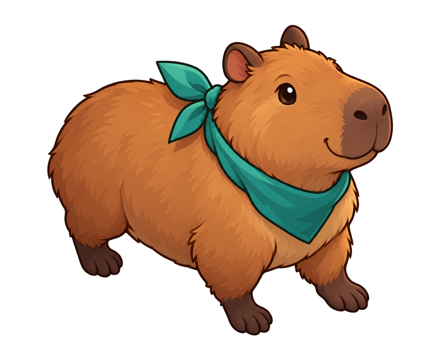 Capivara com lenço verde pronta para defender o parque